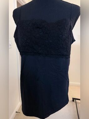 Essentials Black Lace-Trim Camisole